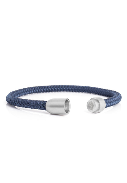 Silvus Nylon Bracelet - Matte Silver - Navyblue