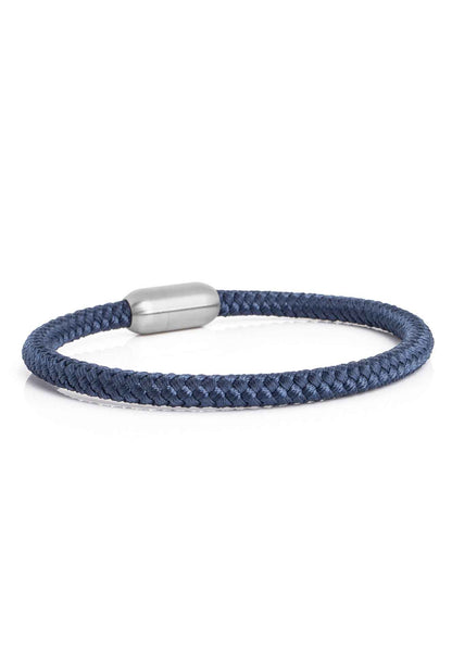 Silvus Nylon Bracelet - Matte Silver - Navyblue