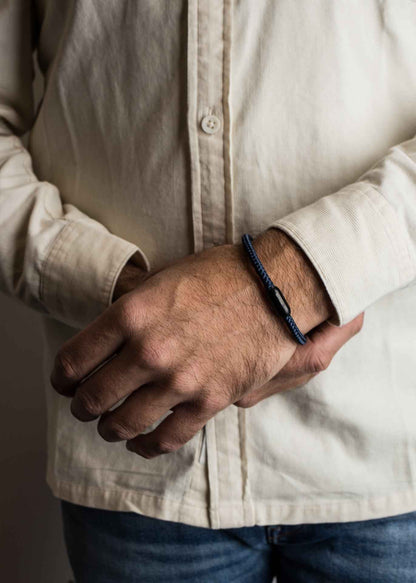 Silvus Nylon Bracelet - Matte Black - Navyblue