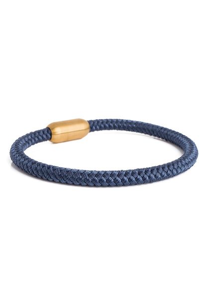 Silvus Nylon Bracelet - Matte Gold - Navyblue