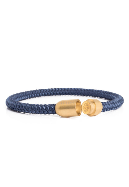 Silvus Nylon Bracelet - Matte Gold - Navyblue