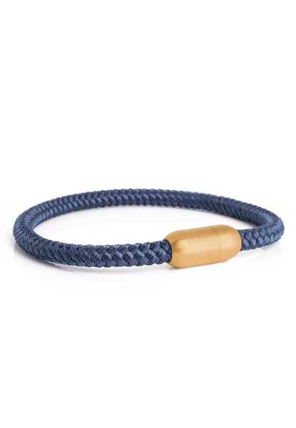 Silvus Nylon Bracelet - Matte Gold - Navyblue