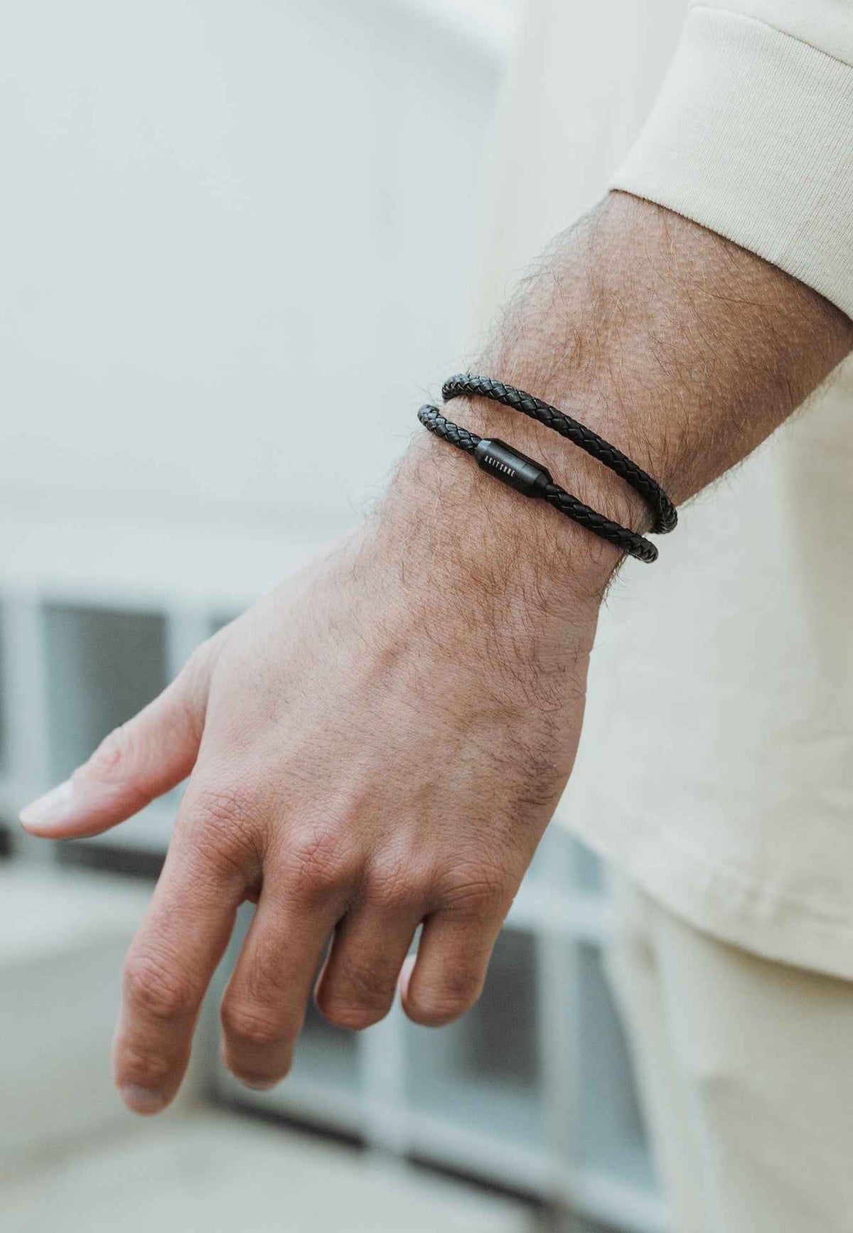 Suprema Leather Bracelet Matte Black - Black
