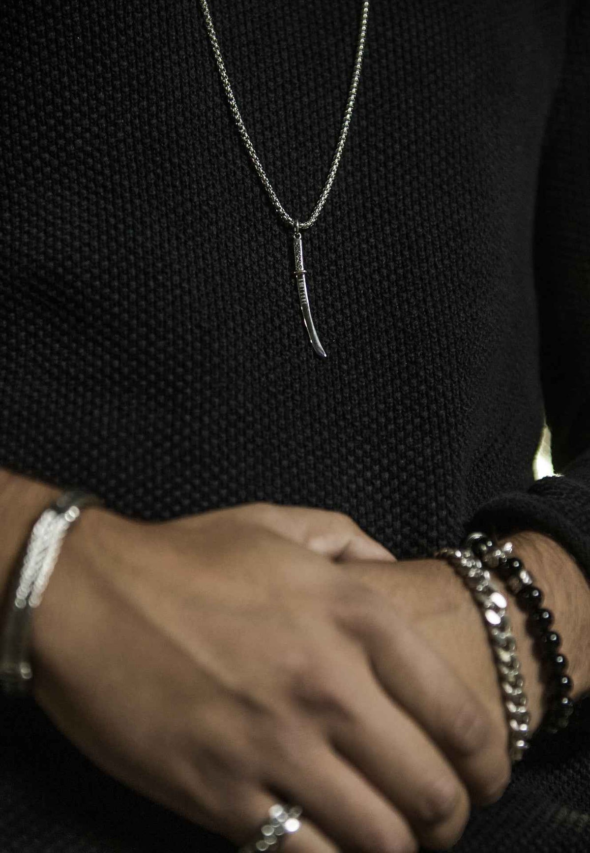 Gladius Pendant / Necklace Silver 90 cm