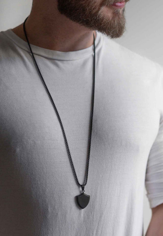 Insignia Pendant / Necklace Matte Black 90 cm