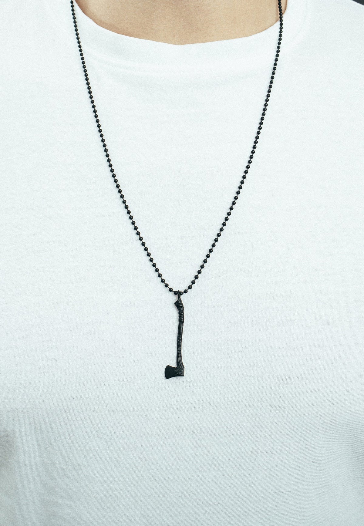 Securis Pendant / Necklace Matte Black 70 cm