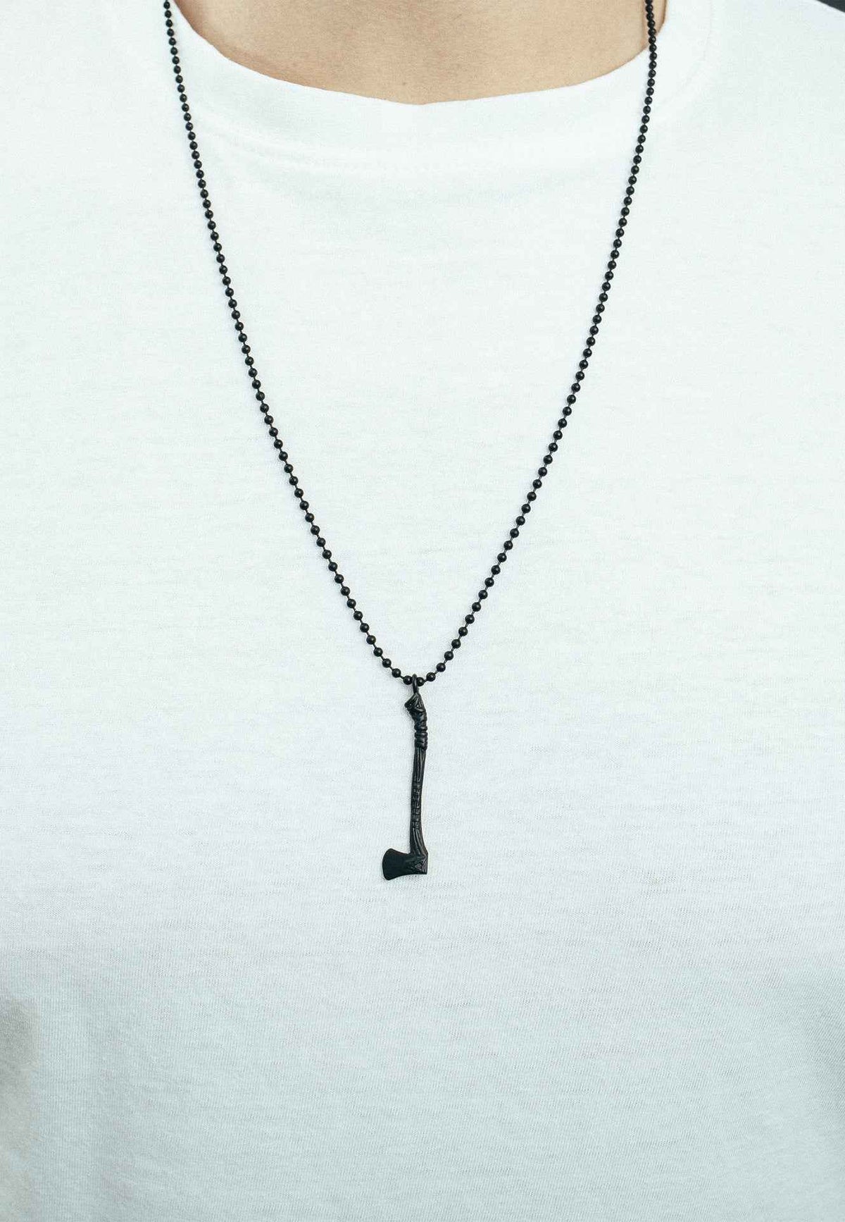 Securis Pendant / Necklace Matte Black 70 cm