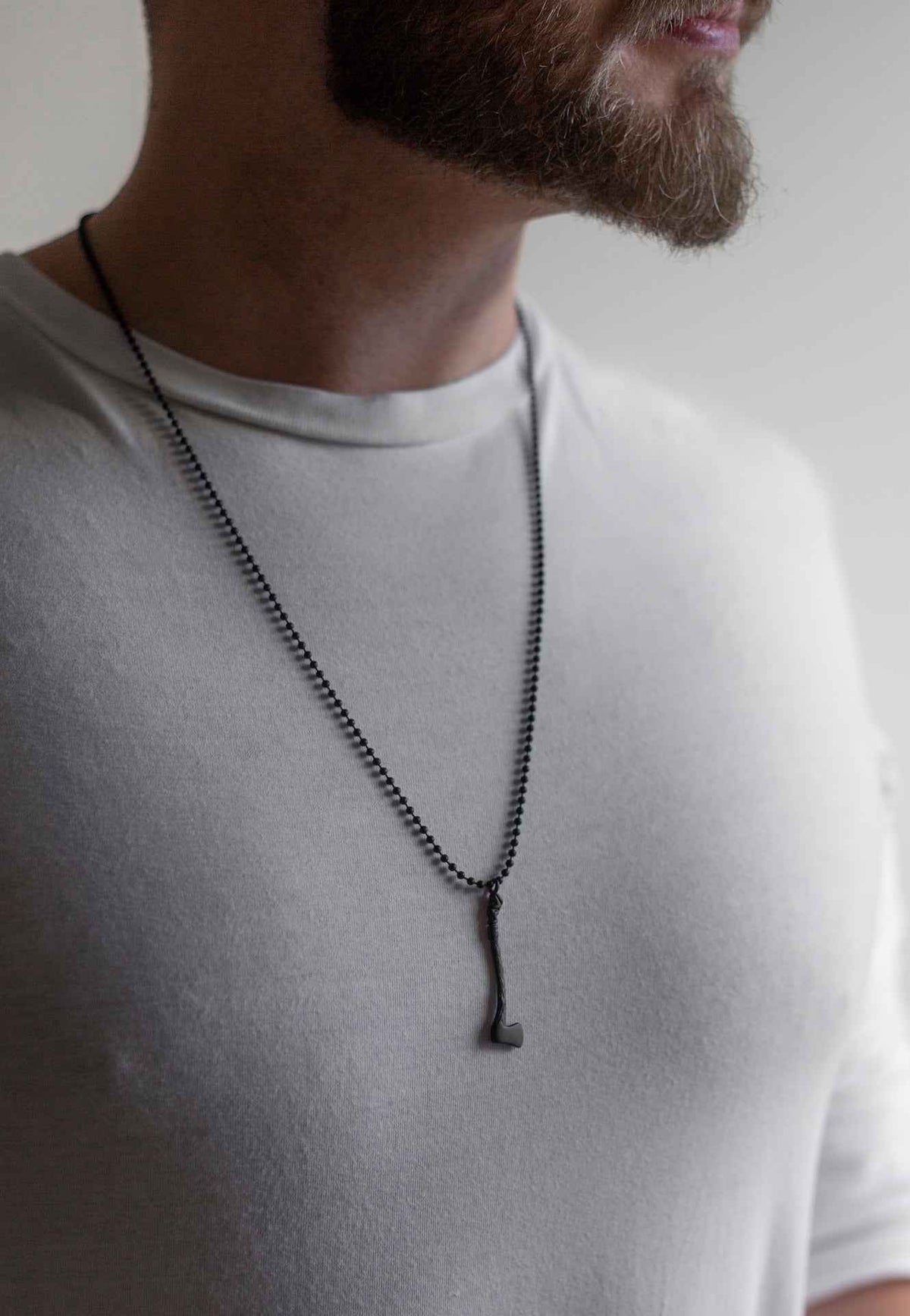 Securis Pendant / Necklace Matte Black 70 cm