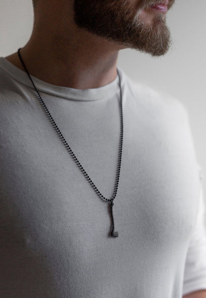 Securis Pendant / Necklace Matte Black 70 cm