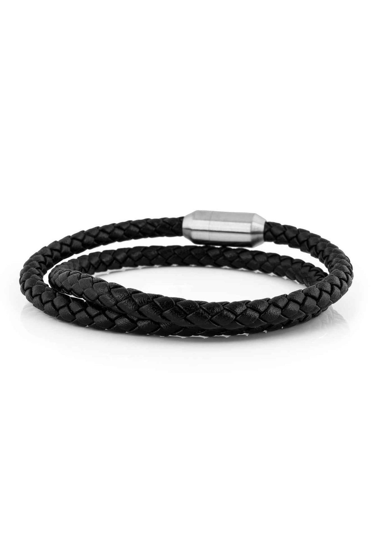 Suprema Leather Bracelet Silver - Black