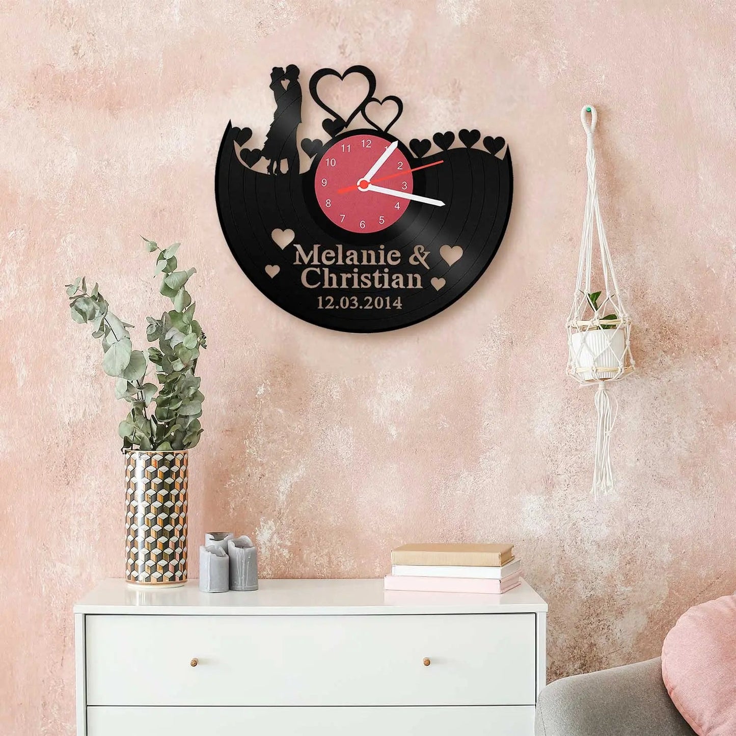 Wanduhr aus Vinyl "Ach Du Liebe Zeit"