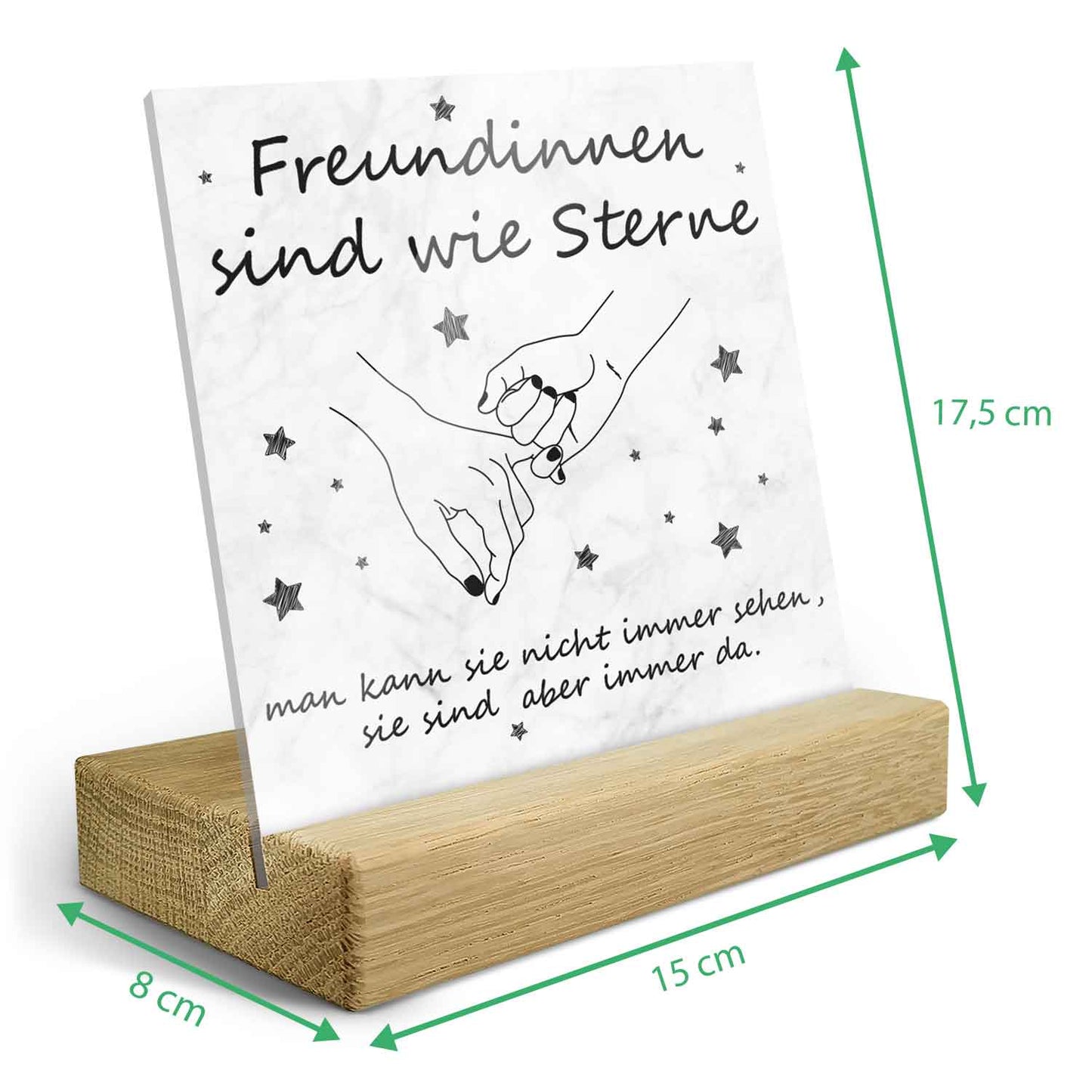 Acrylschild mit dem Spruch Freundinnen sind wie Sterne - Geschenk für die beste Freundin