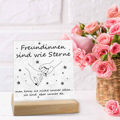 Acrylschild mit dem Spruch Freundinnen sind wie Sterne - Geschenk für die beste Freundin