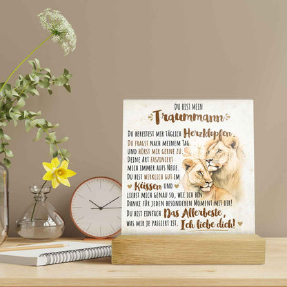 Acrylschild - Traumfrau / Traummann - Geschenk für den Partner zum Valentinstag