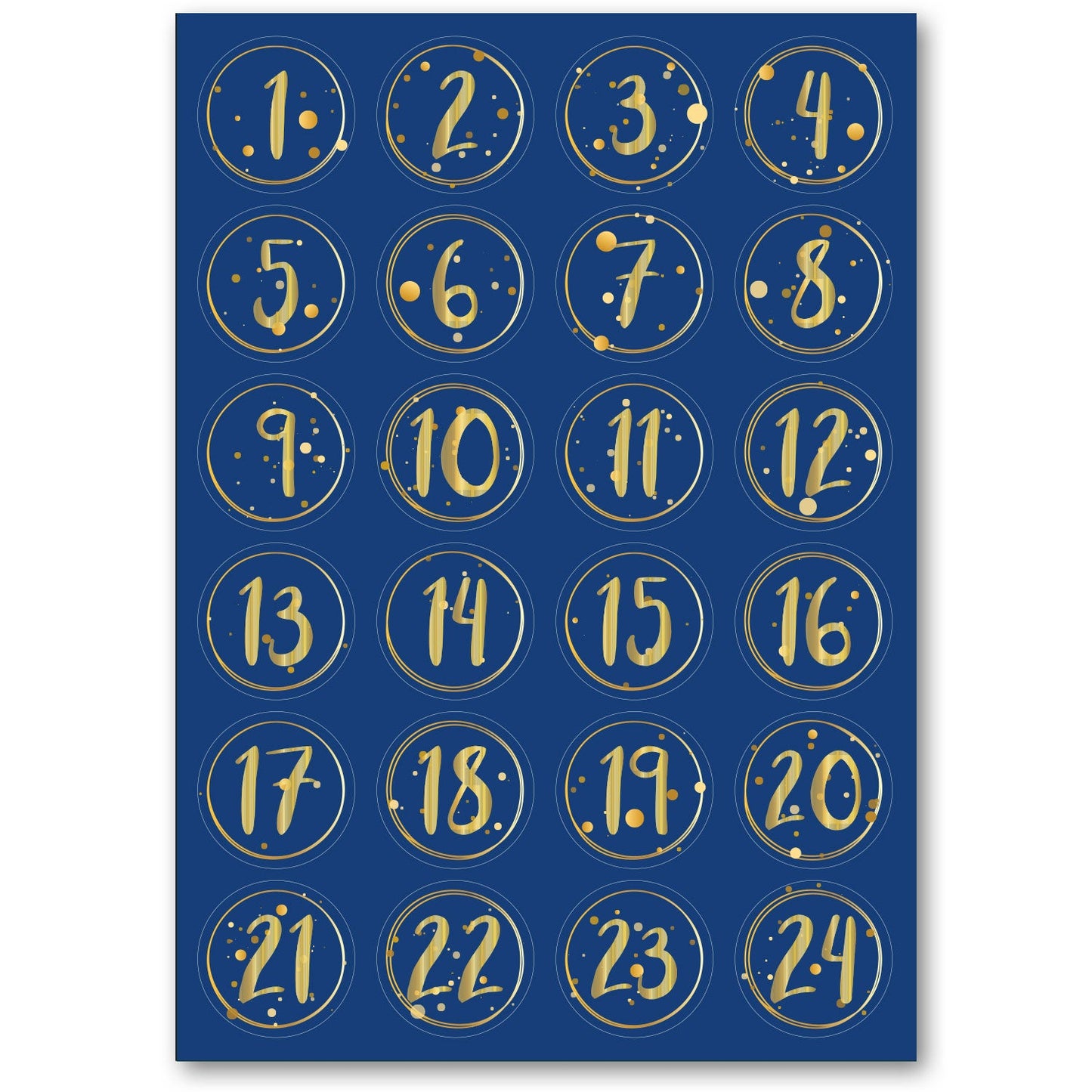 Adventskalender Zahlenaufkleber zum basteln mit bunten Zahlen für Weihnachten zum Selbstgestalten