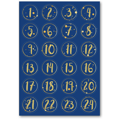 Adventskalender Zahlenaufkleber zum basteln mit bunten Zahlen für Weihnachten zum Selbstgestalten