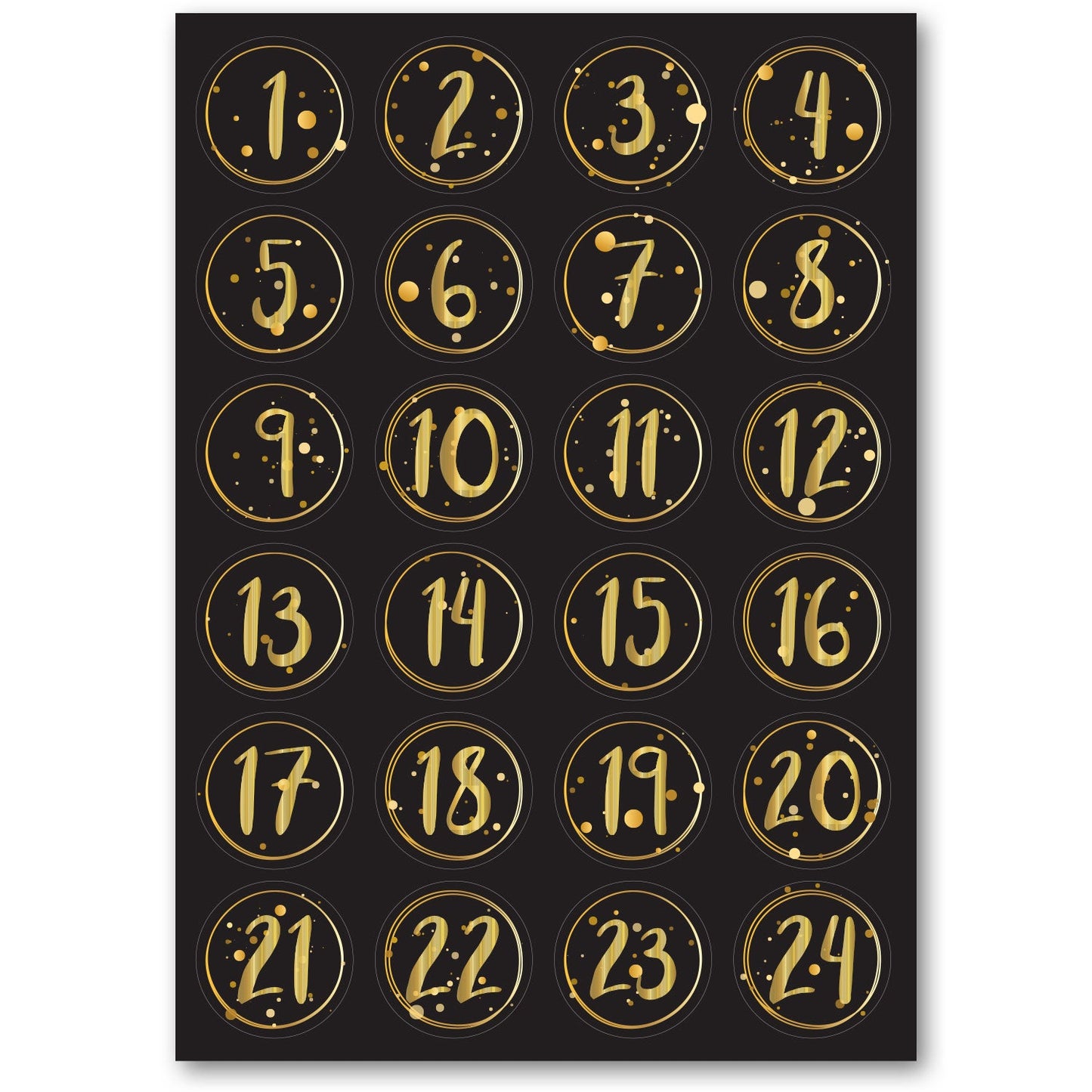 Adventskalender Zahlenaufkleber zum basteln mit bunten Zahlen für Weihnachten zum Selbstgestalten