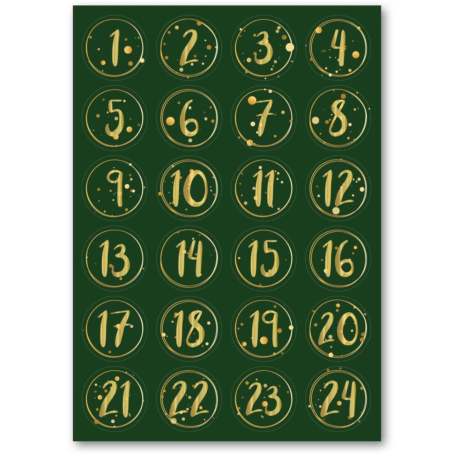 Adventskalender Zahlenaufkleber zum basteln mit bunten Zahlen für Weihnachten zum Selbstgestalten