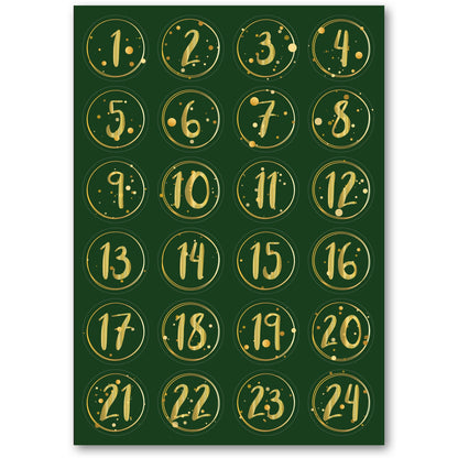 Adventskalender Zahlenaufkleber zum basteln mit bunten Zahlen für Weihnachten zum Selbstgestalten