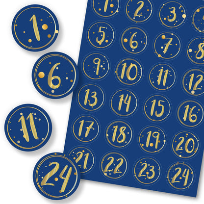 Adventskalender Zahlenaufkleber zum basteln mit bunten Zahlen für Weihnachten zum Selbstgestalten