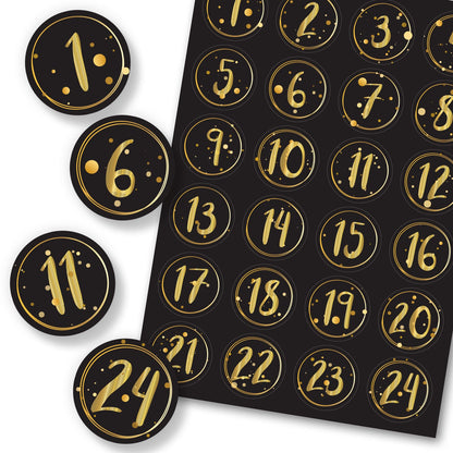 Adventskalender Zahlenaufkleber zum basteln mit bunten Zahlen für Weihnachten zum Selbstgestalten