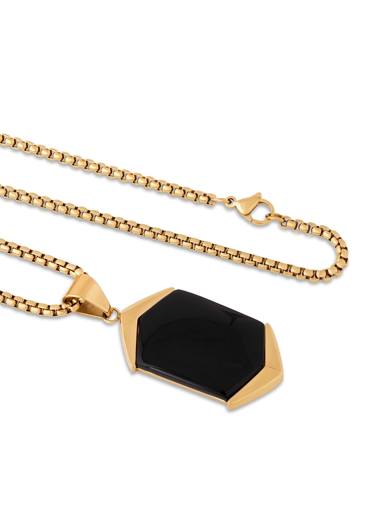 Abyss Pendant / Necklace Gold - Black 70 cm