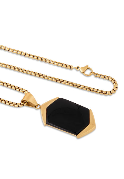 Abyss Pendant / Necklace Gold - Black 70 cm