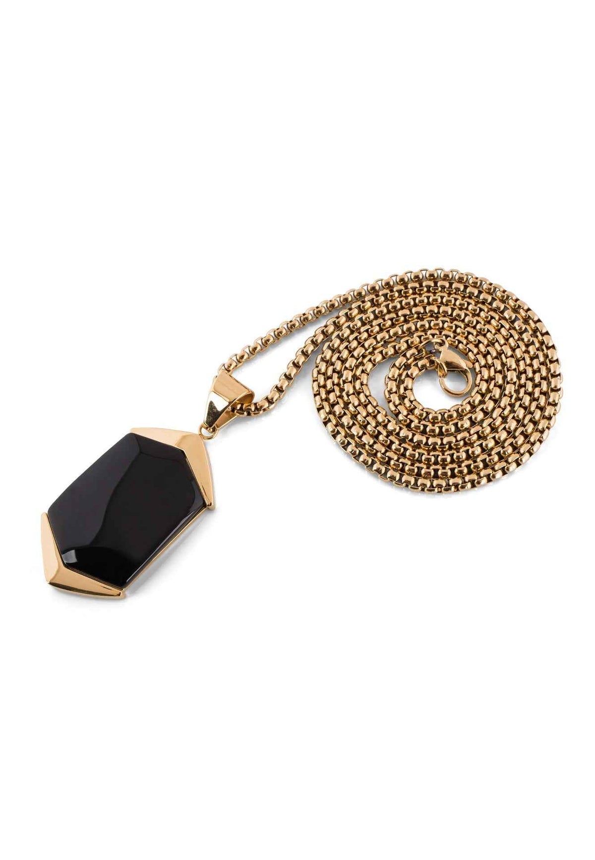 Abyss Pendant / Necklace Gold - Black 70 cm