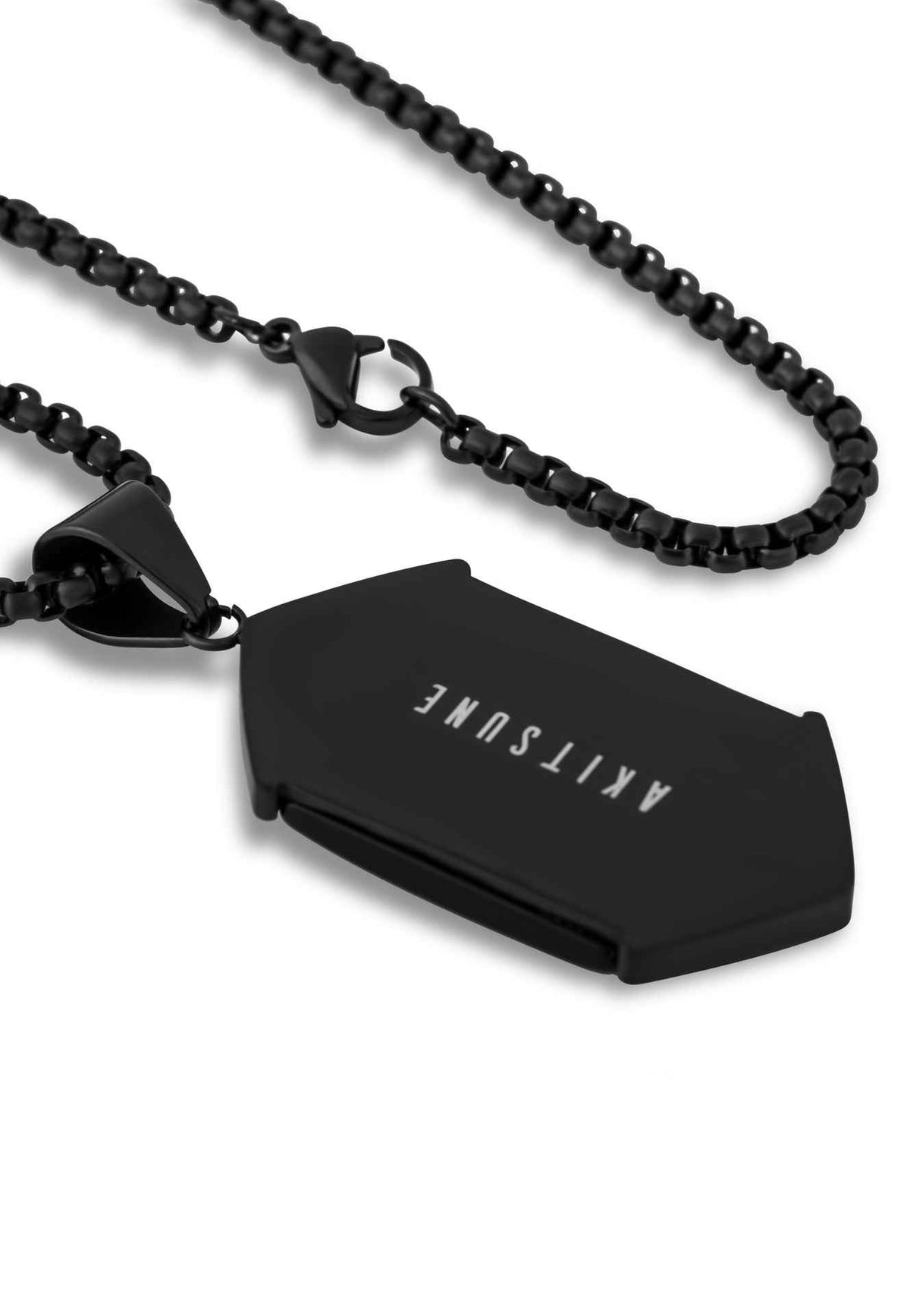 Abyss Pendant / Necklace Matte Black - Blue Achat 70 cm