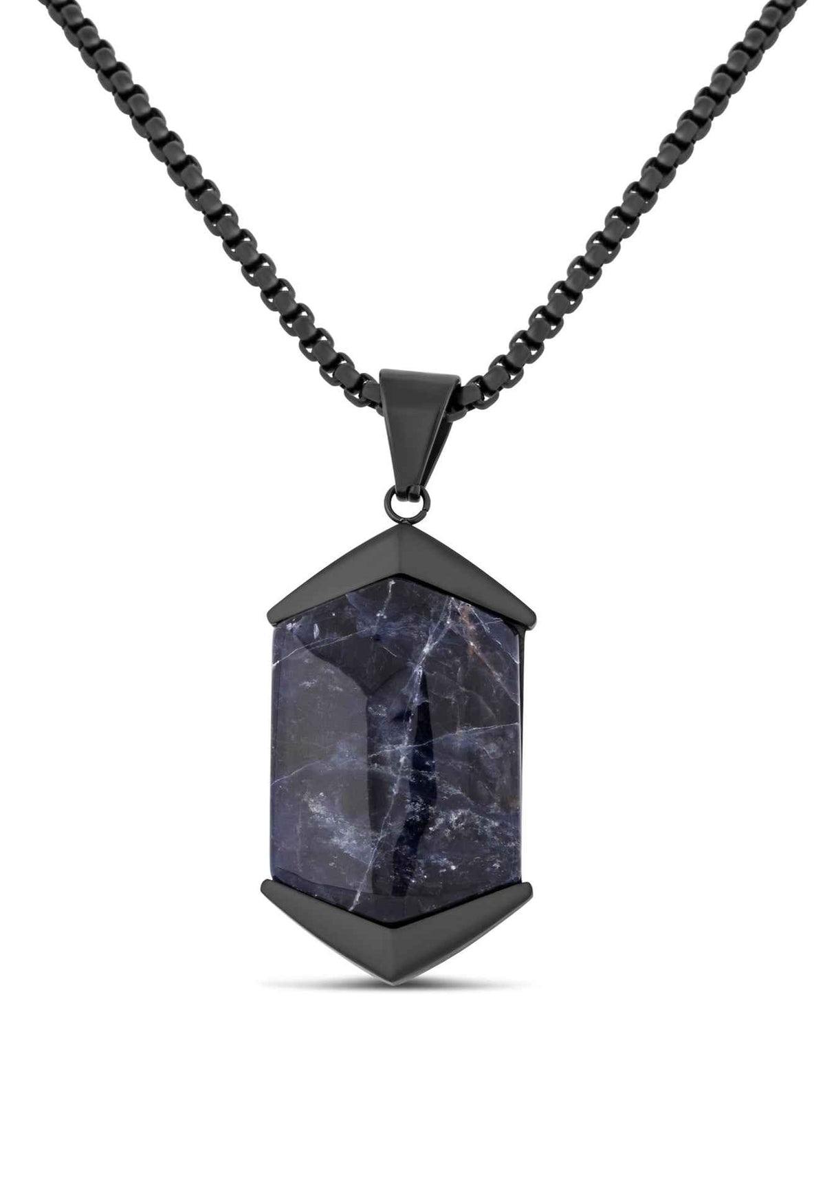 Abyss Pendant / Necklace Matte Black - Blue Achat 70 cm