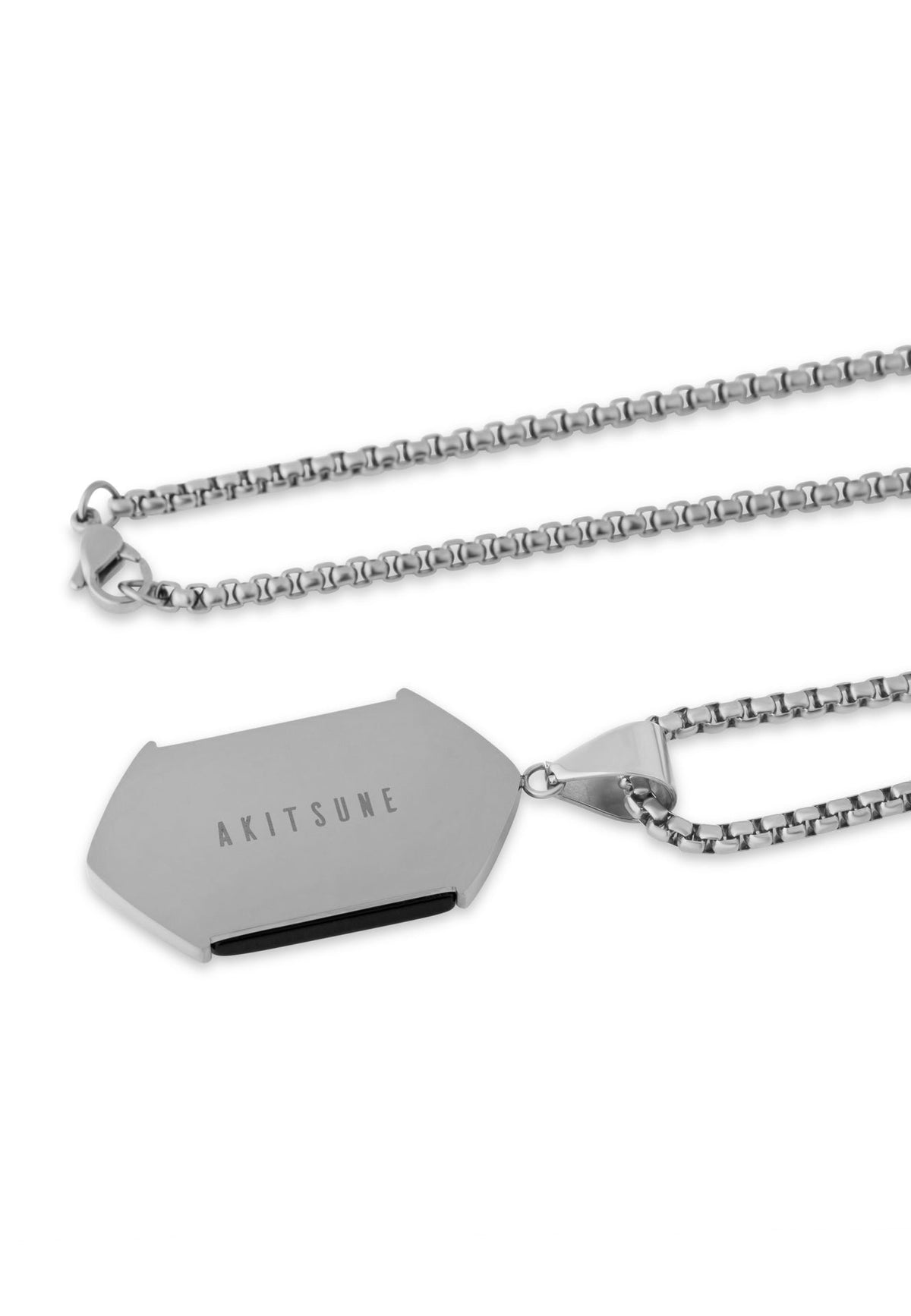 Abyss Pendant / Necklace Silver - Blue Achat 70 cm