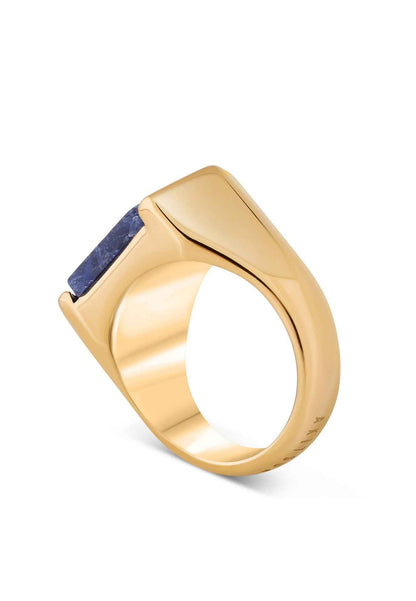 Abyss Ring Gold - Blue Achat