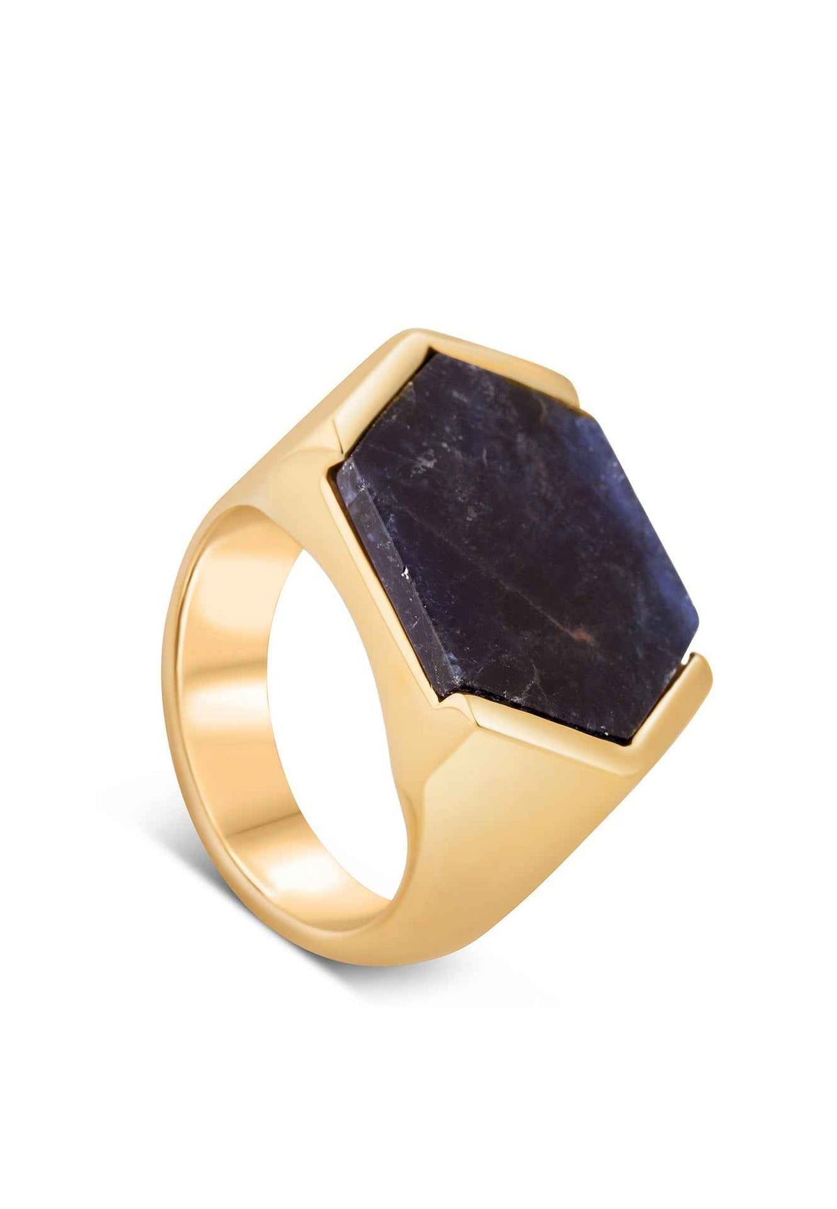 Abyss Ring Gold - Blue Achat