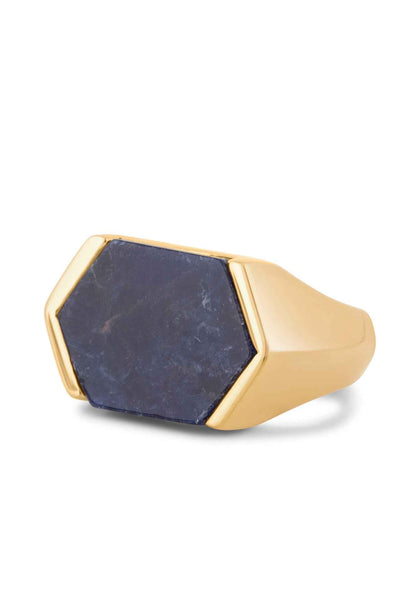 Abyss Ring Gold - Blue Achat