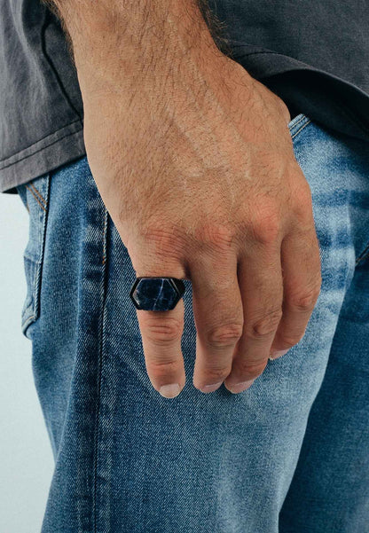 Abyss Ring Matte Black - Blue Achat