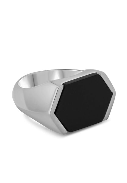 Abyss Ring Silver - Black
