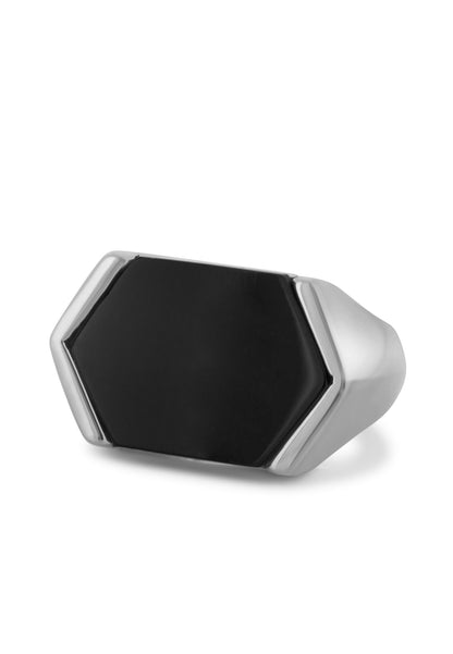 Abyss Ring Silver - Black