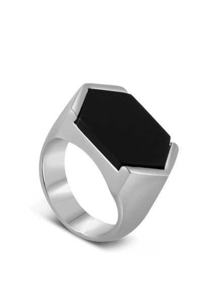 Abyss Ring Silver - Black