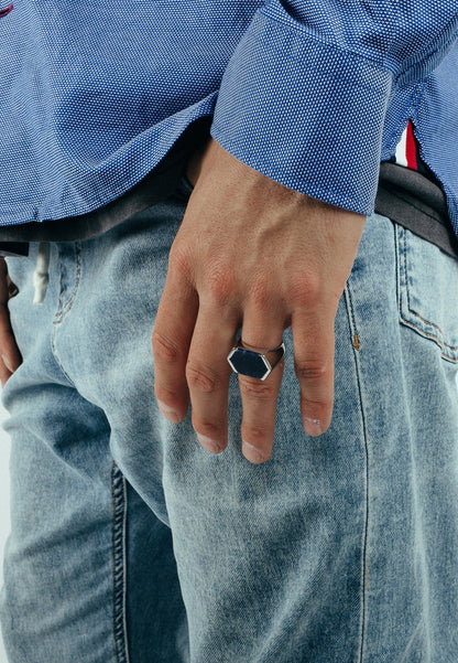 Abyss Ring Silver - Blue Achat