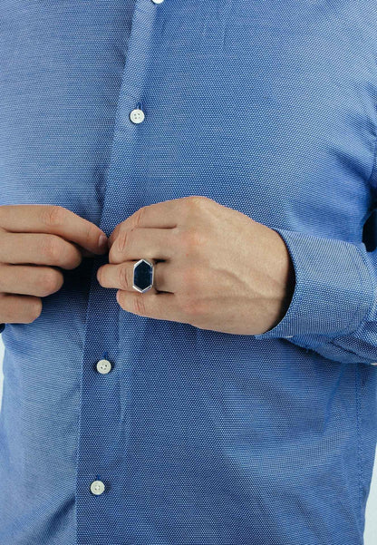 Abyss Ring Silver - Blue Achat