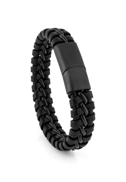 Adeptus Leather Bracelet - Black Black