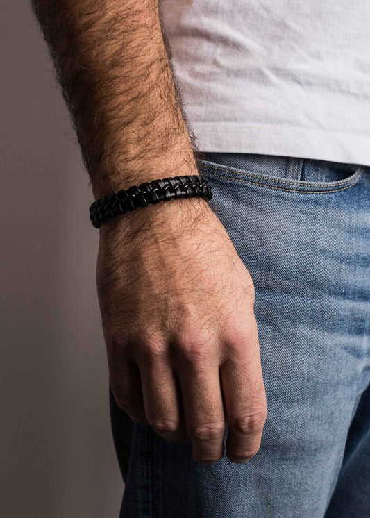 Adeptus Leather Bracelet - Black Black