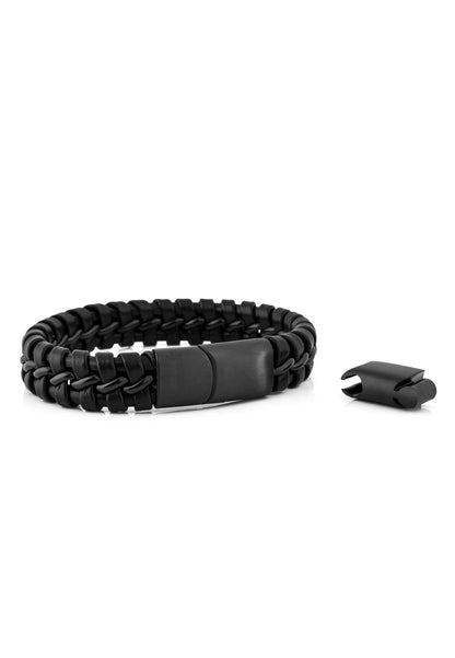 Adeptus Leather Bracelet - Black Black
