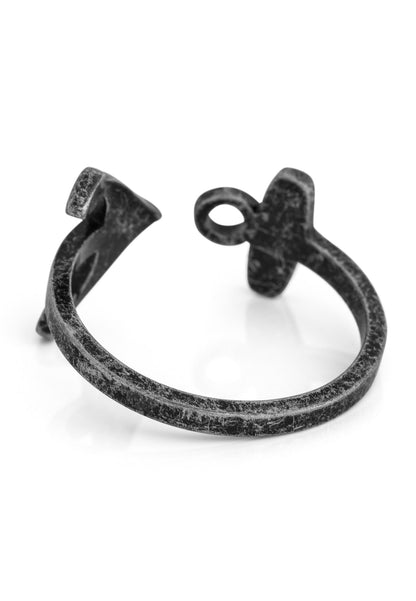 Anchor Ring Antique Silver