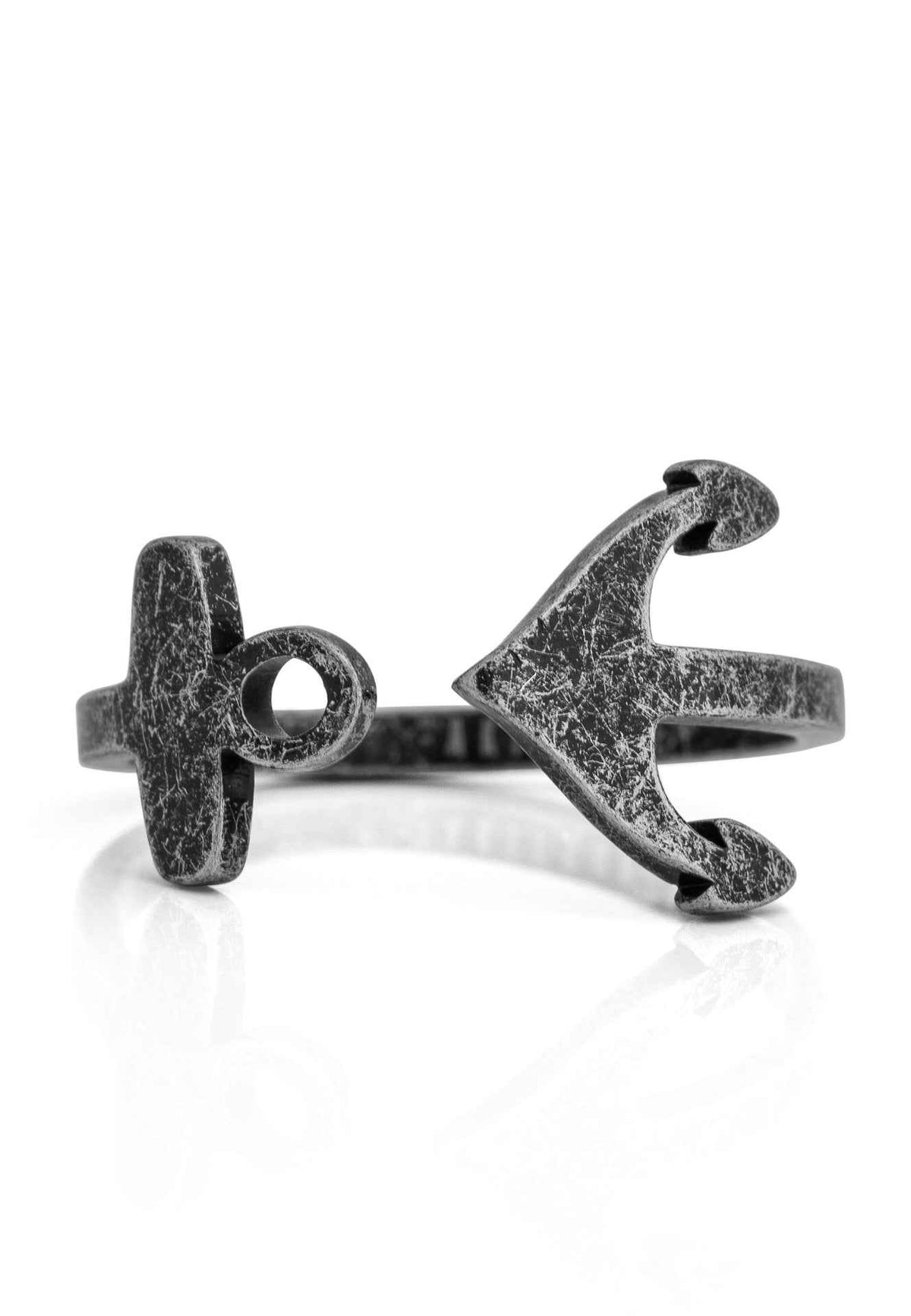 Anchor Ring Antique Silver