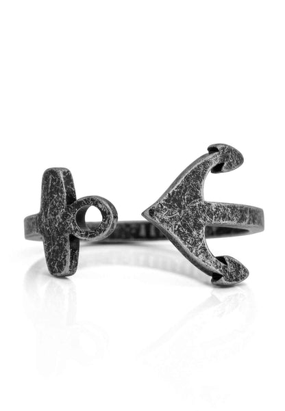 Anchor Ring Antique Silver