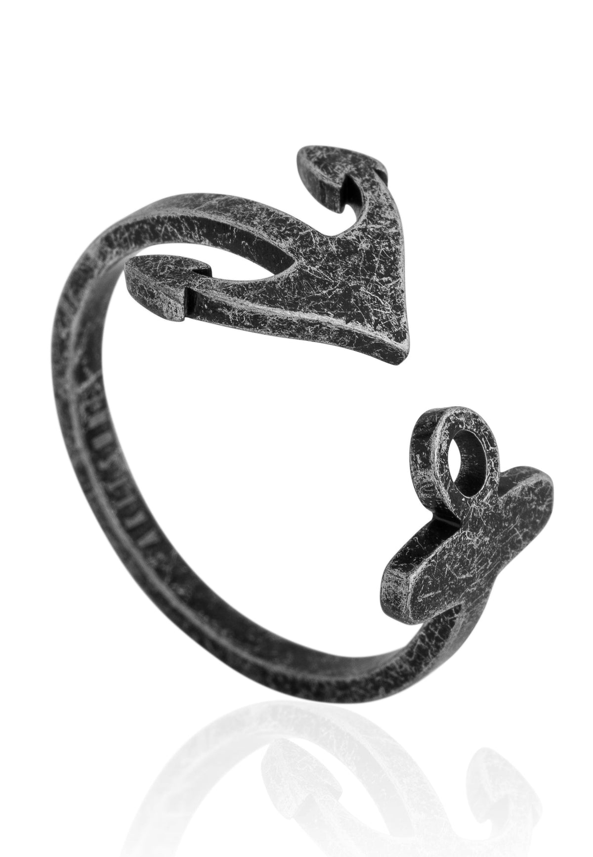 Anchor Ring Antique Silver