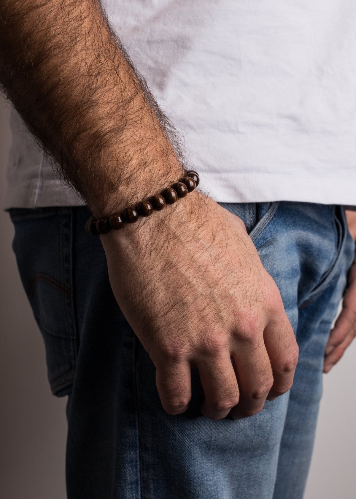 Artem Wood Bracelet - Brown - Silver