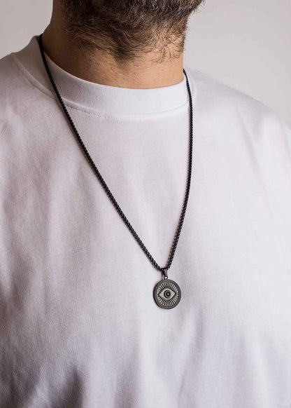 Astra Pendant / Necklace Matte Black 70 cm