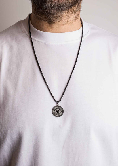 Astra Pendant / Necklace Matte Black 70 cm